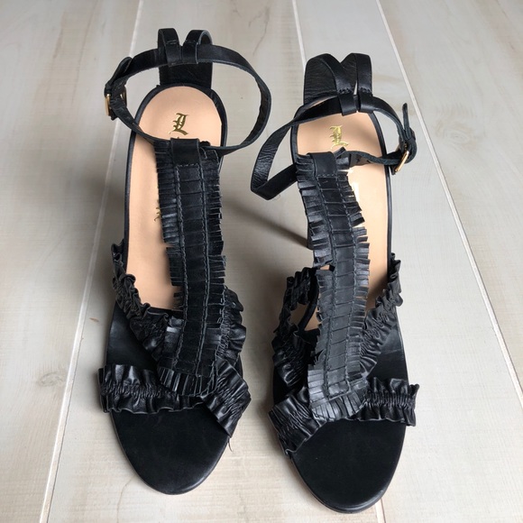NWOT L.A.M.B. Fringe T-strap Heels - Picture 5 of 7